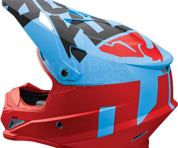 red motocross helmet